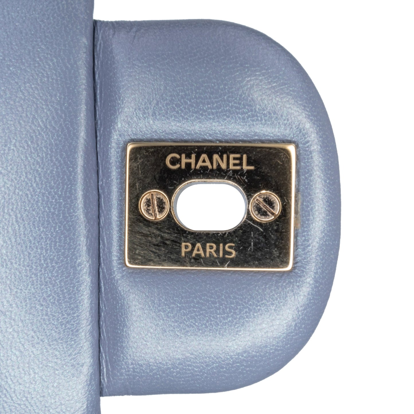Blue Chanel Mini Square Classic Lambskin Single Flap Crossbody Bag