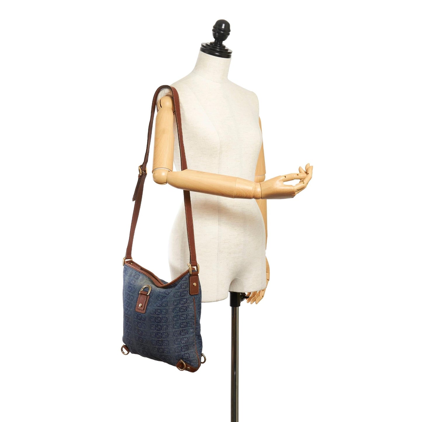 Gucci Abbey D-Ring Denim Crossbody Bag (SHG-31580)