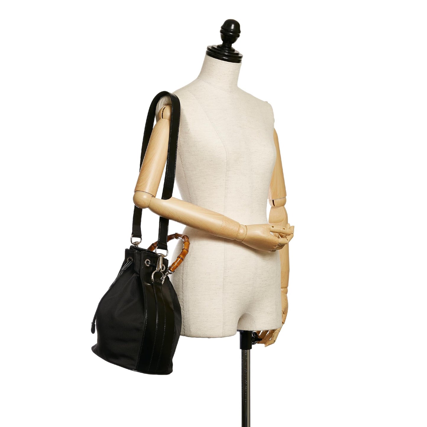 Gucci Bamboo Nylon Bucket Bag (SHG-31578)