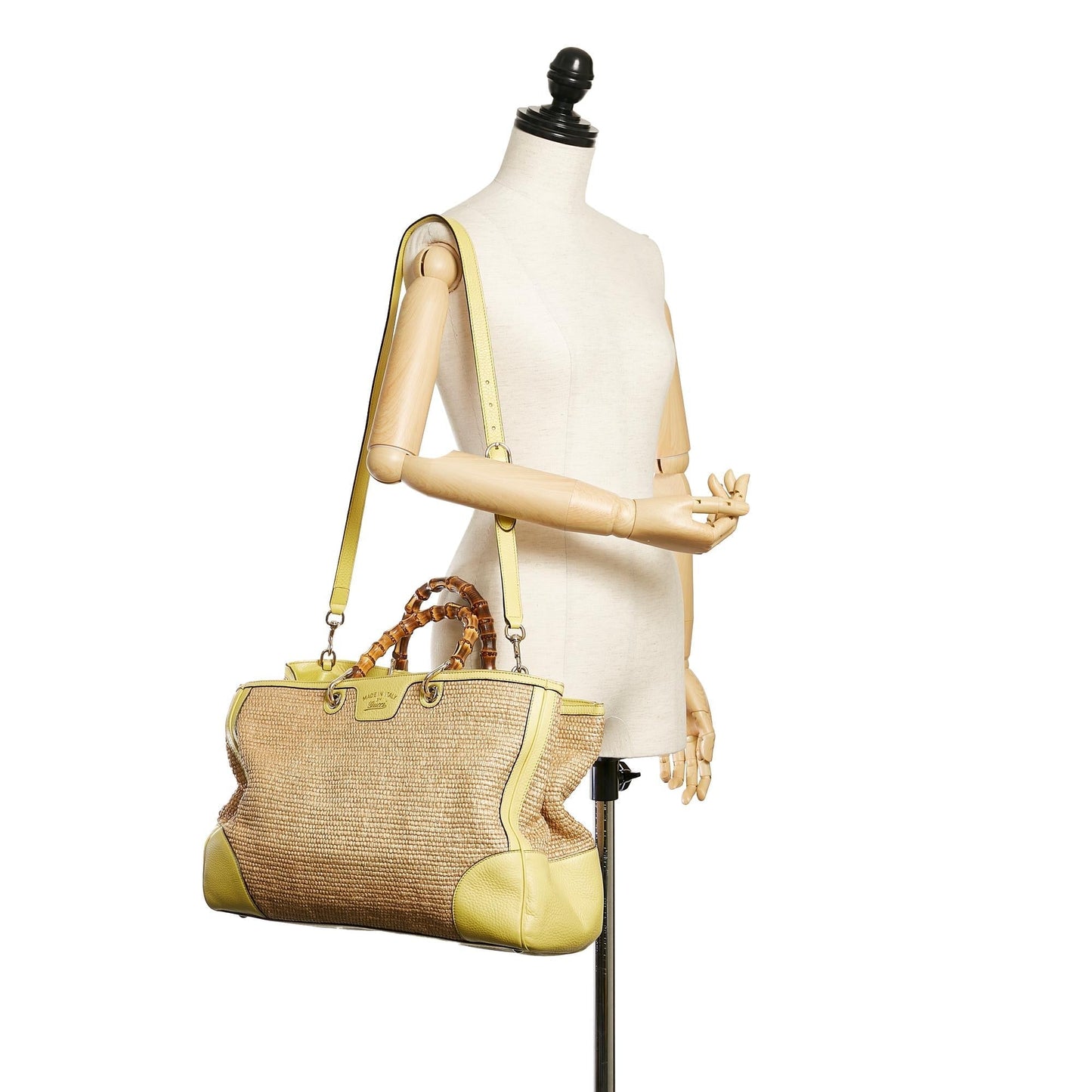 Gucci Bamboo Raffia Satchel (SHG-29078)