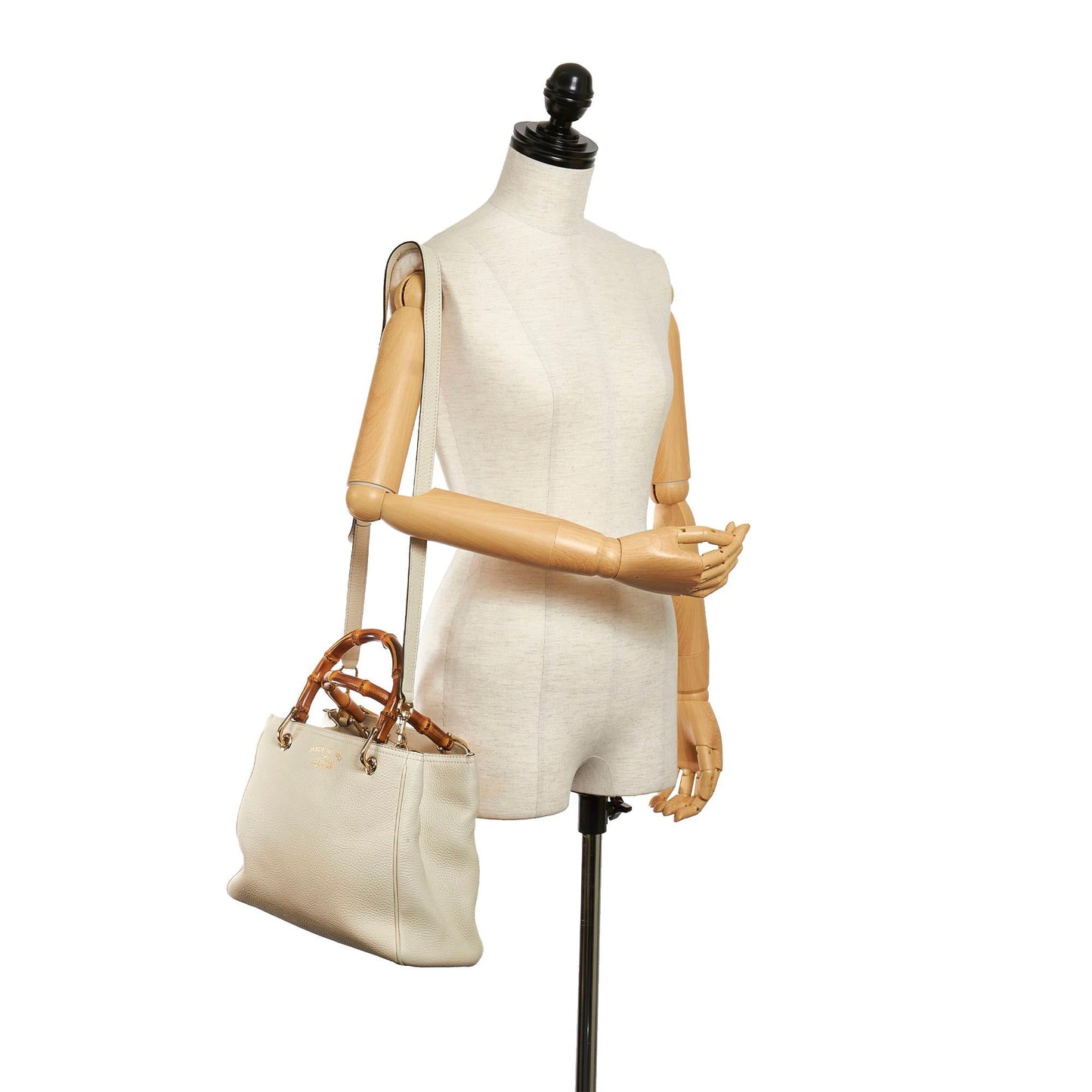 Gucci Bamboo Shopper Leather Satchel (SHG-30082)