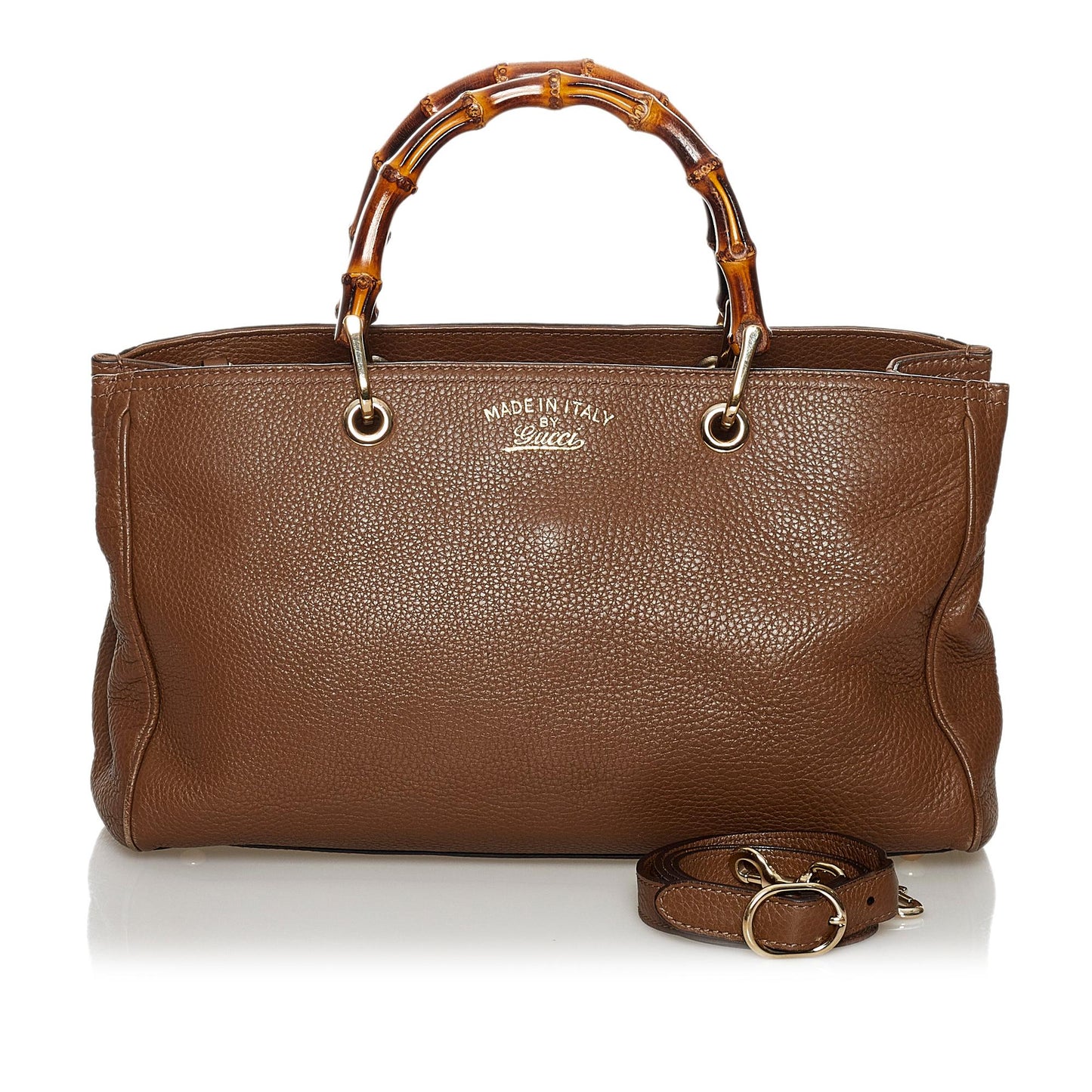 Gucci Bamboo Shopper Leather Satchel (SHG-31103)