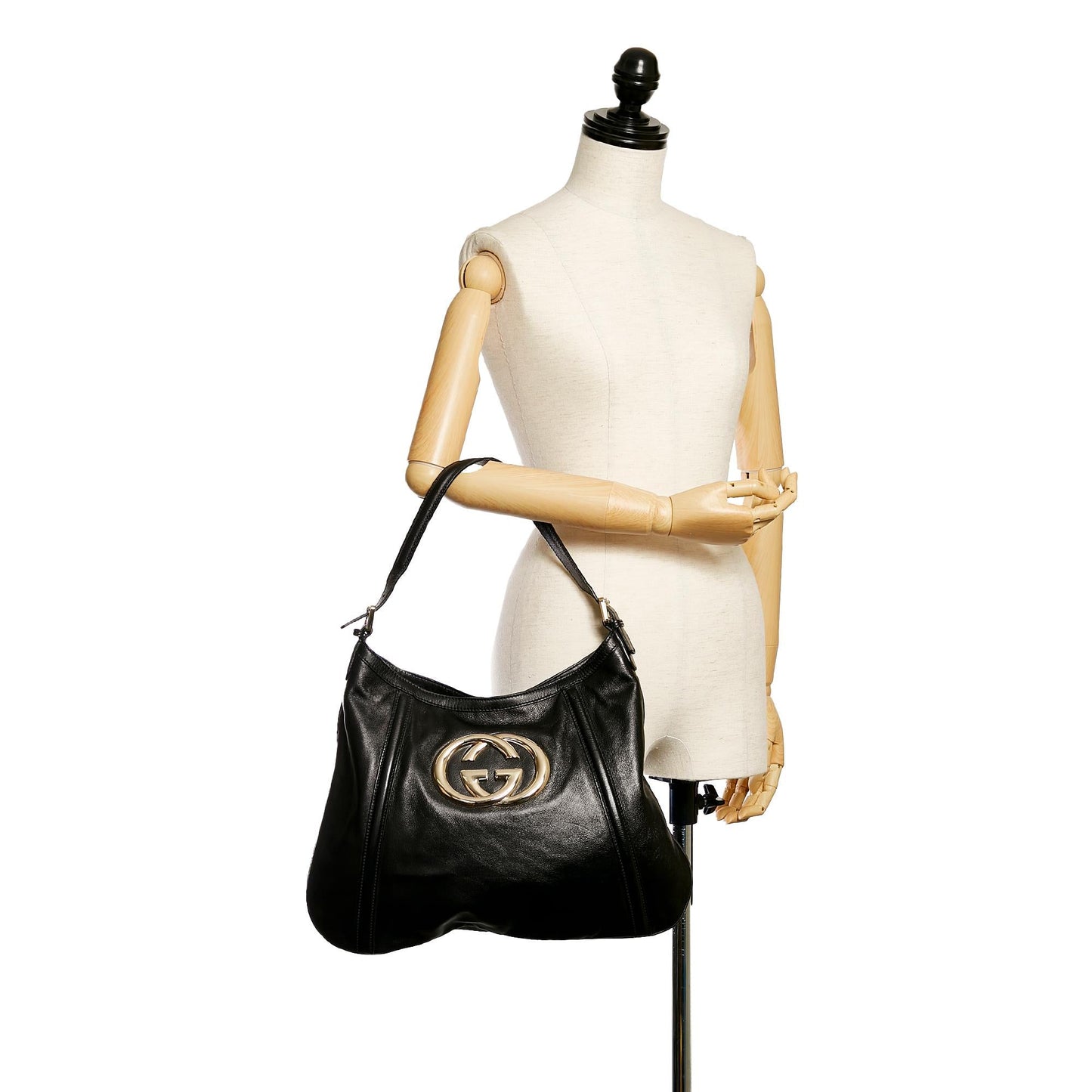 Gucci Britt Leather Shoulder Bag (SHG-30002)