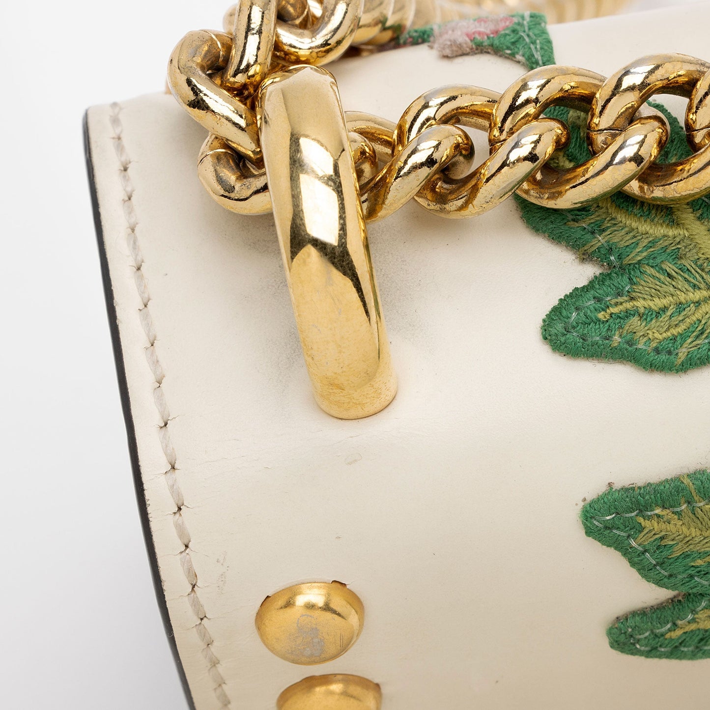 Gucci Calfskin Embroidered Padlock Small Shoulder Bag (SHF-IvAfyD)
