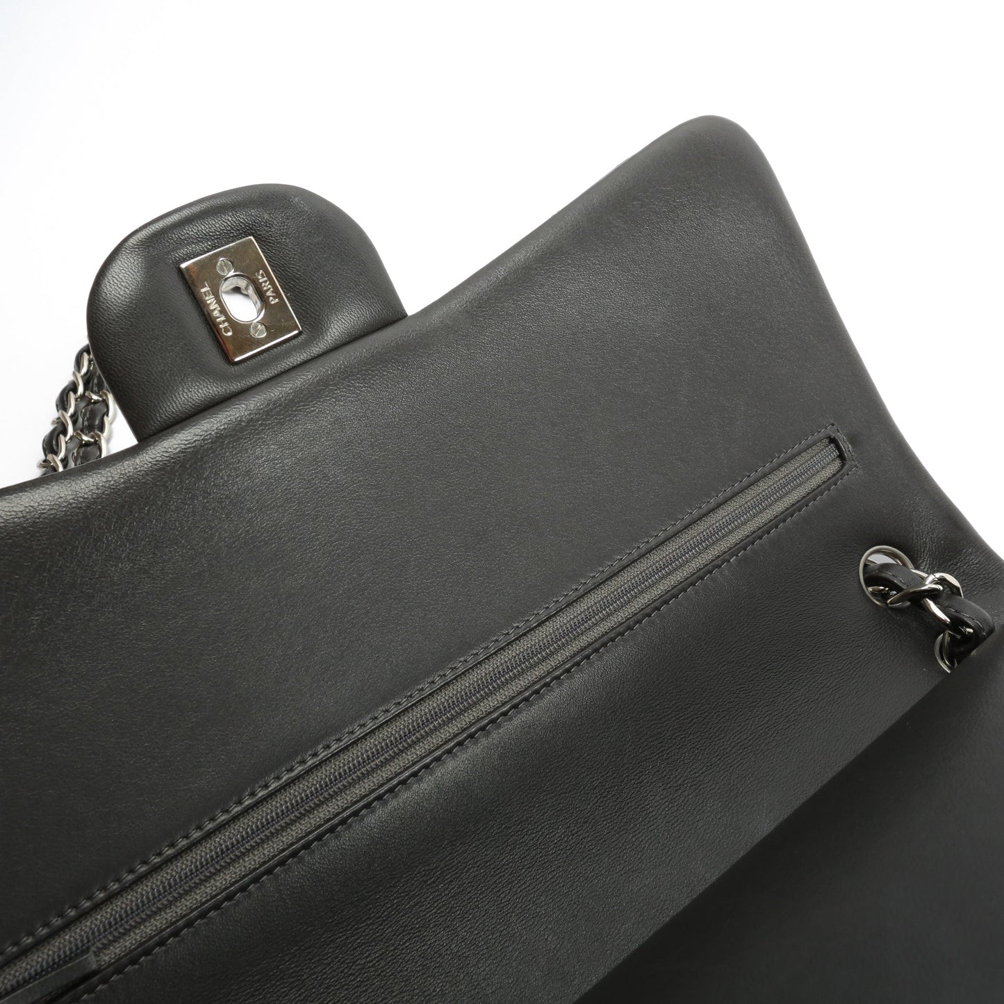 CHANEL Classic Jumbo Double Flap Lambskin- Grey