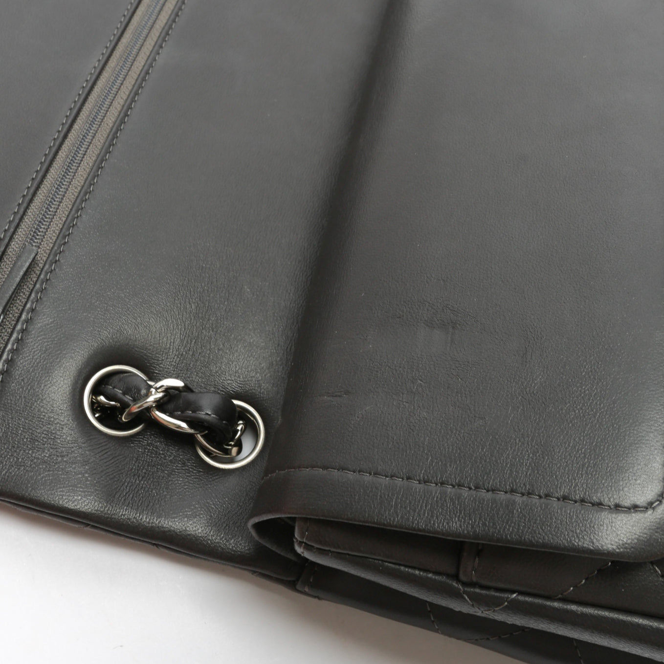 CHANEL Classic Jumbo Double Flap Lambskin- Grey