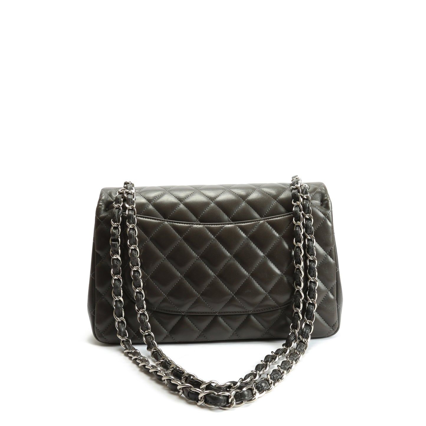 CHANEL Classic Jumbo Double Flap Lambskin- Grey