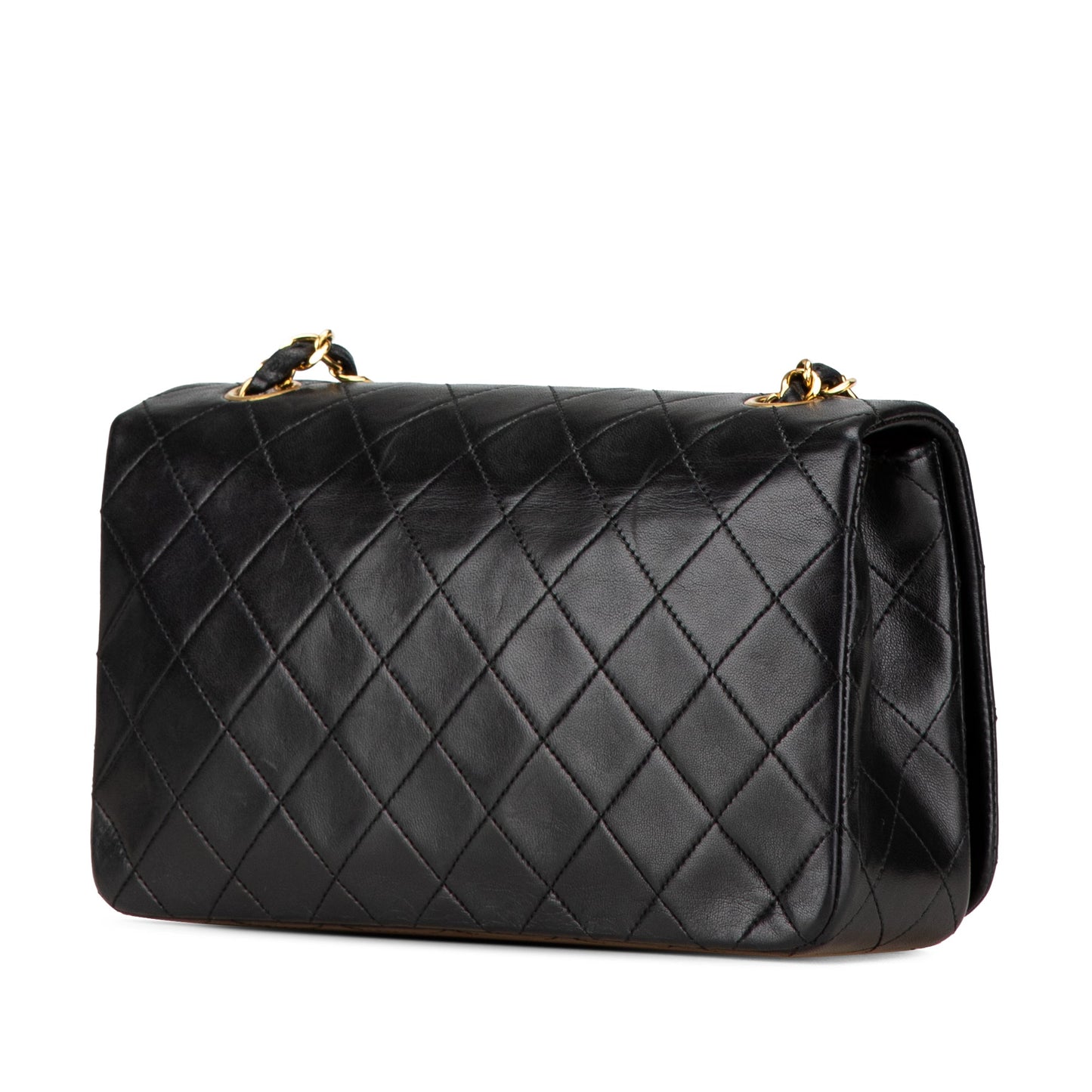 Black Chanel CC Quilted Lambskin Full Flap Crossbody Bag