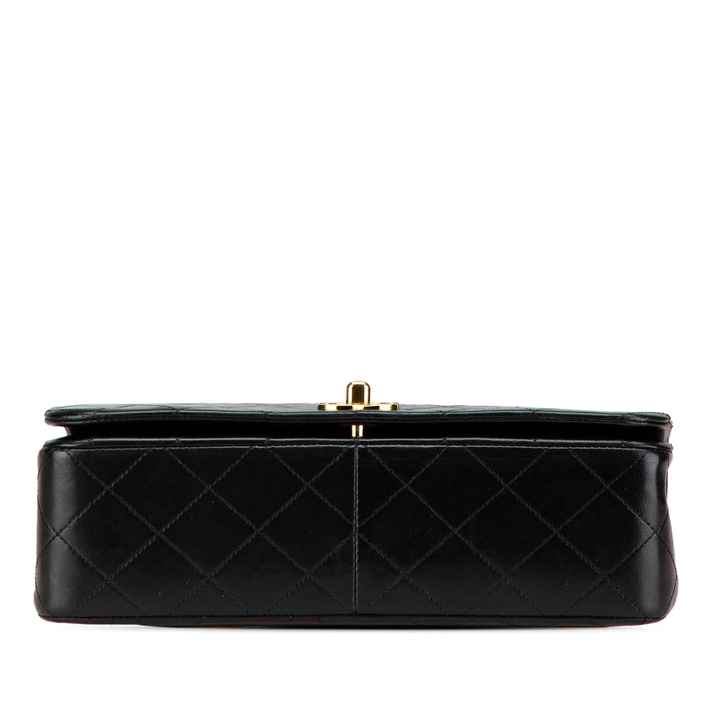 Black Chanel CC Quilted Lambskin Full Flap Crossbody Bag