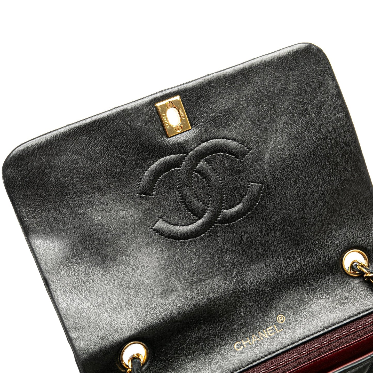 Black Chanel CC Quilted Lambskin Full Flap Crossbody Bag