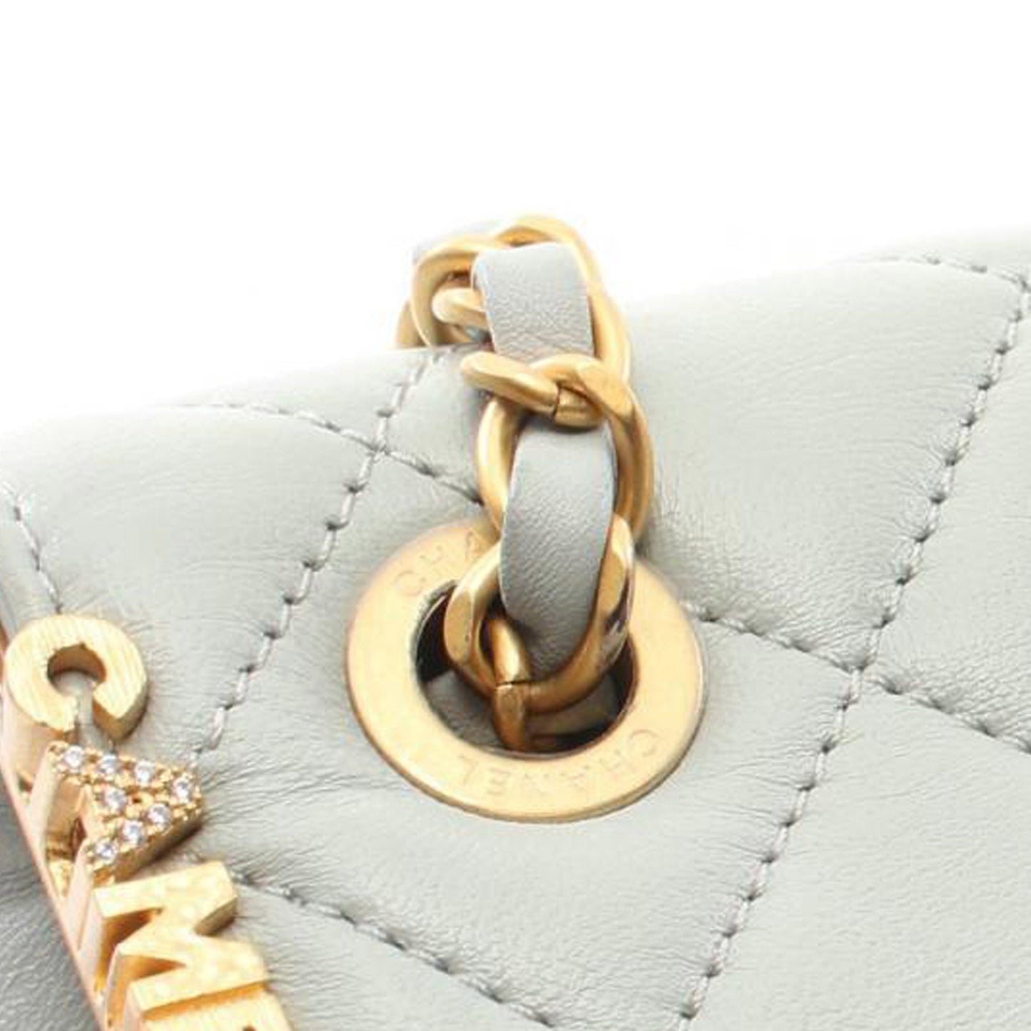 Blue Chanel Mini Quilted Lambskin Paris Monaco Kiss Lock Vanity Bag