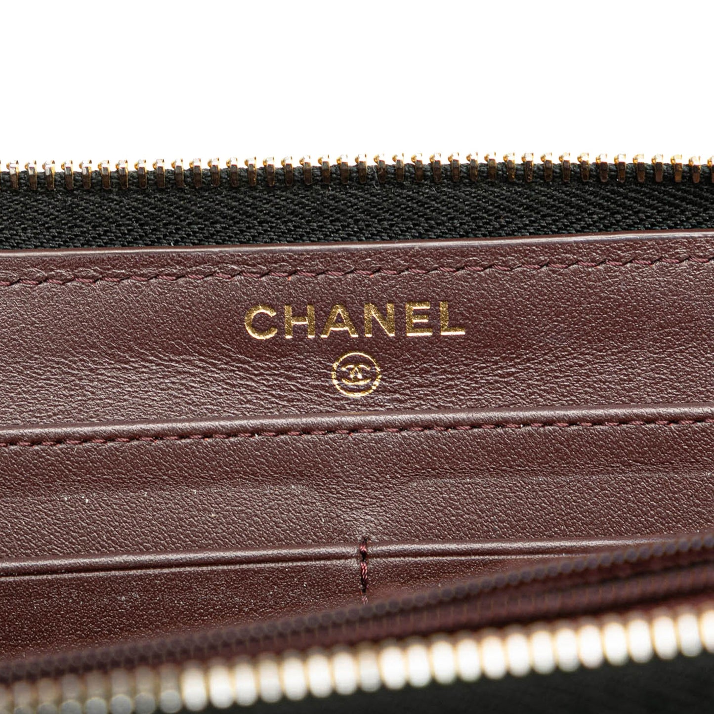 Black Chanel Quilted Caviar CC Zip Around Long Wallet