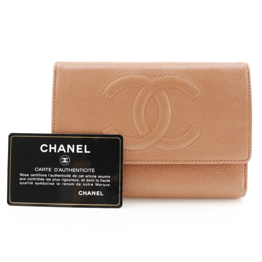 Chanel Caviar Trifold Wallet Leather Short Wallet in New Condition