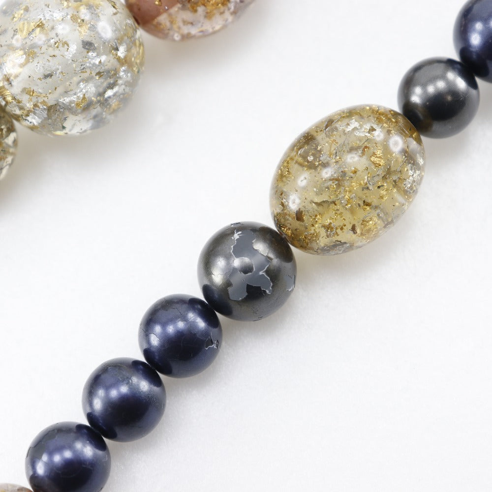 Chanel Coco Mark Necklace Metal Faux Pearl Rhinestone