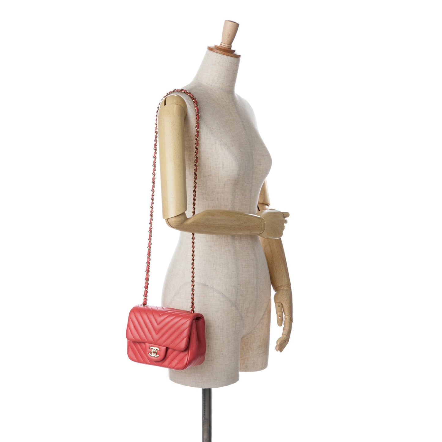 Chanel Sac Mini Square Classic Chevron Lambskin Flap
