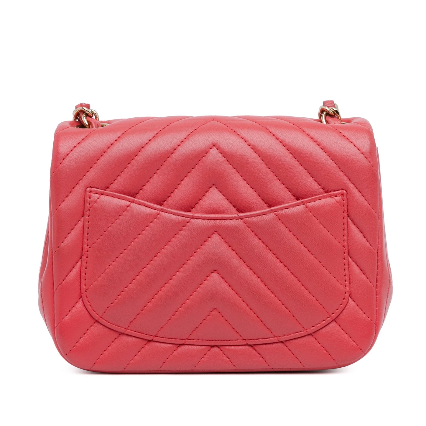 Chanel Sac Mini Square Classic Chevron Lambskin Flap
