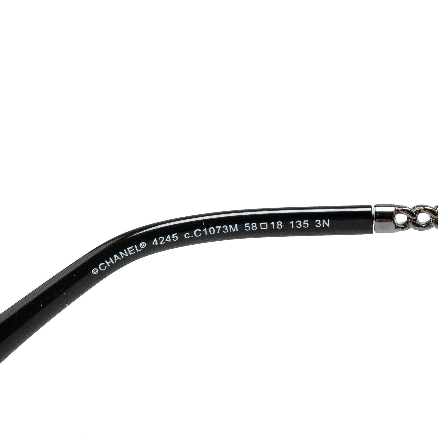 Black Chanel Chain Round Tinted Sunglasses