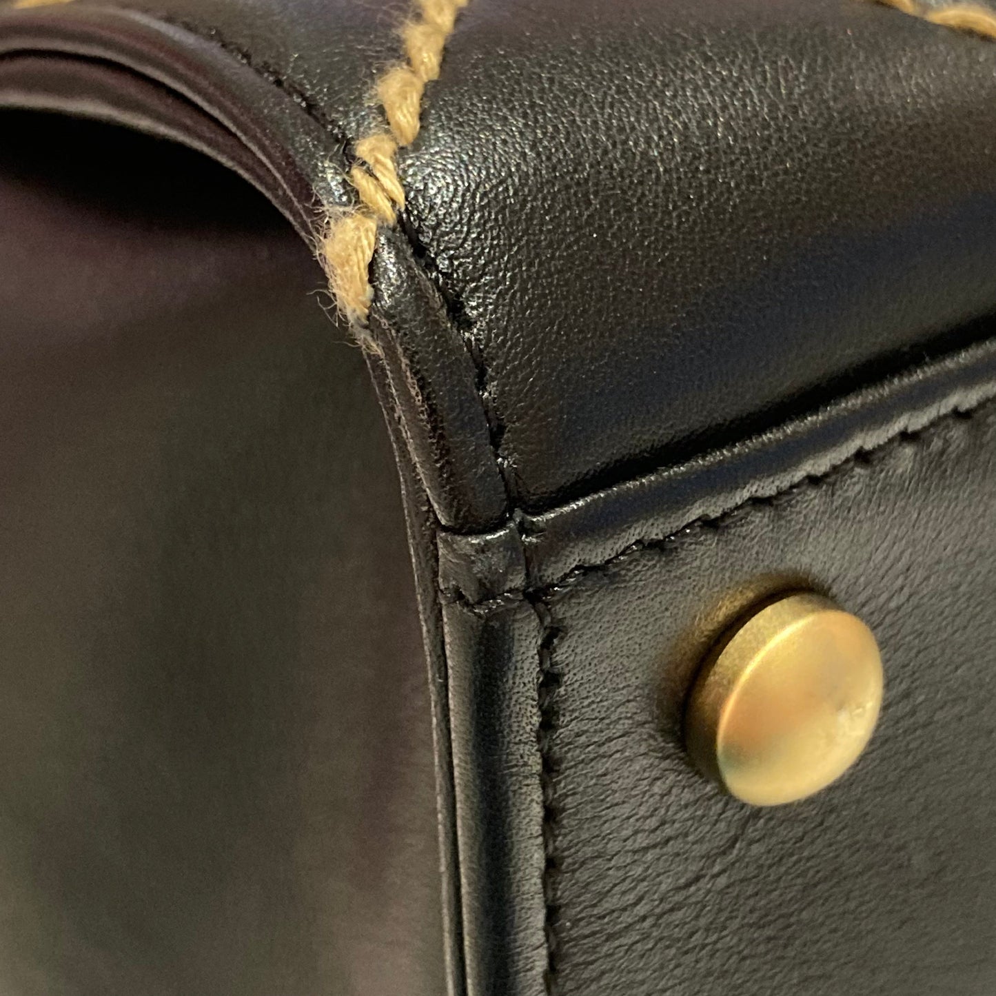 CHANEL 2004 Black Calfskin Wild Stitch Handbag