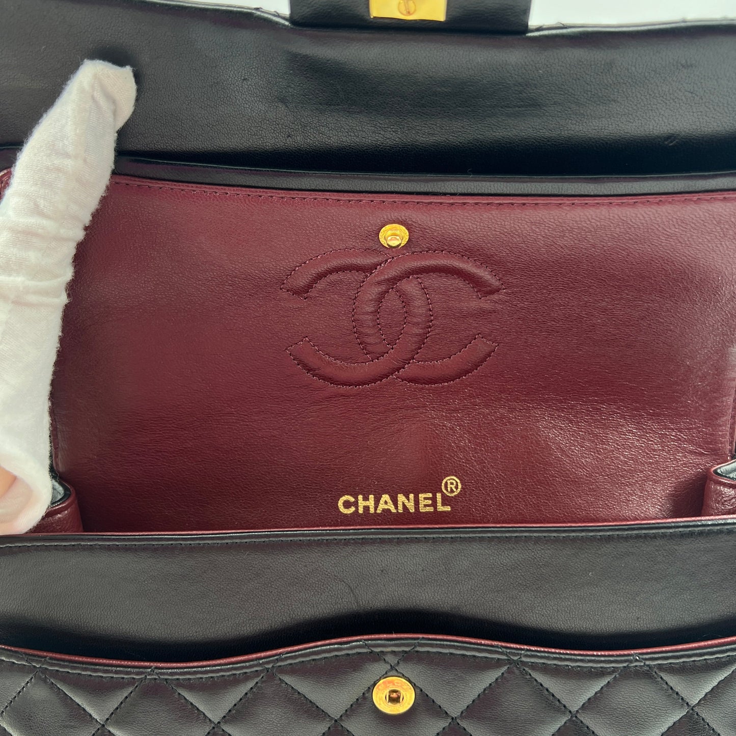 Chanel Classic Flap Large Size Lambskin Year 1991 Dust Bag Sticker