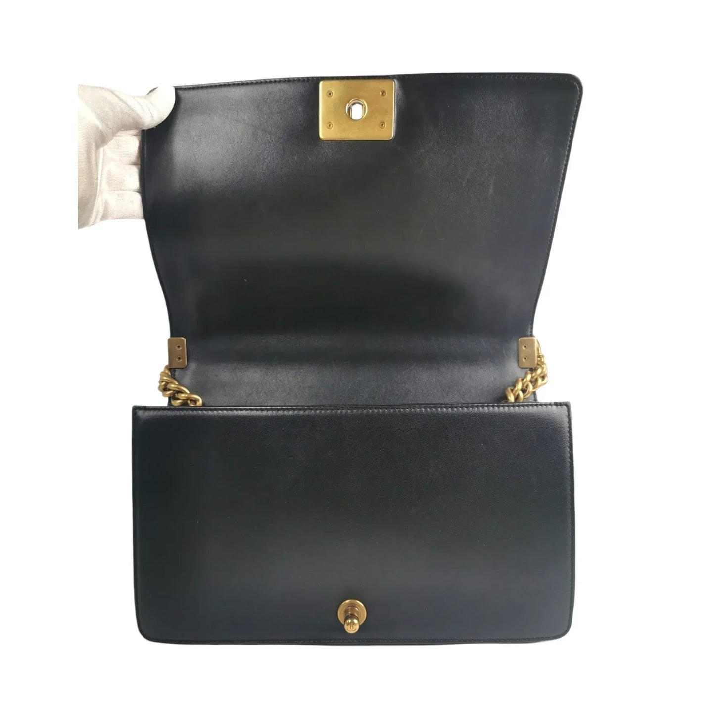 Chanel Boy Large Black Lambskin Gold