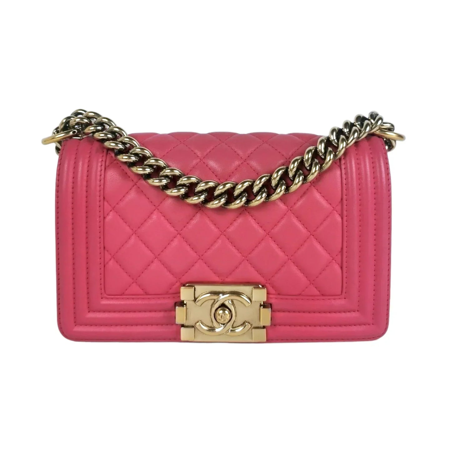 Chanel Boy Small Pink Calfskin Gold