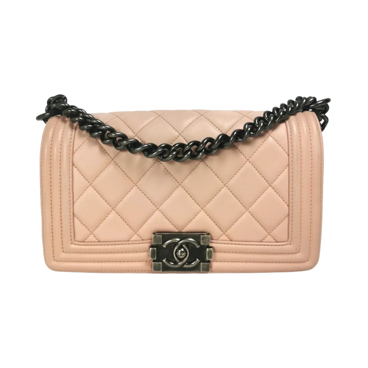 Chanel Boy Medium Light Pink Calfskin Ruthenium