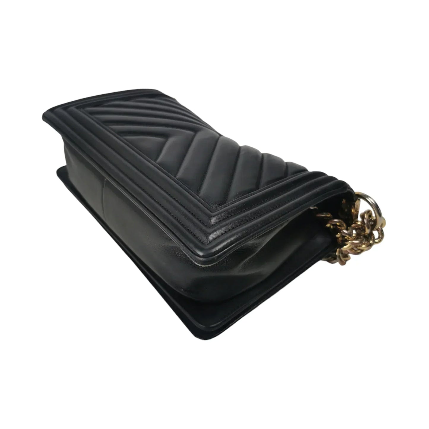 Chanel Boy Medium Black Chevron Lambskin Gold