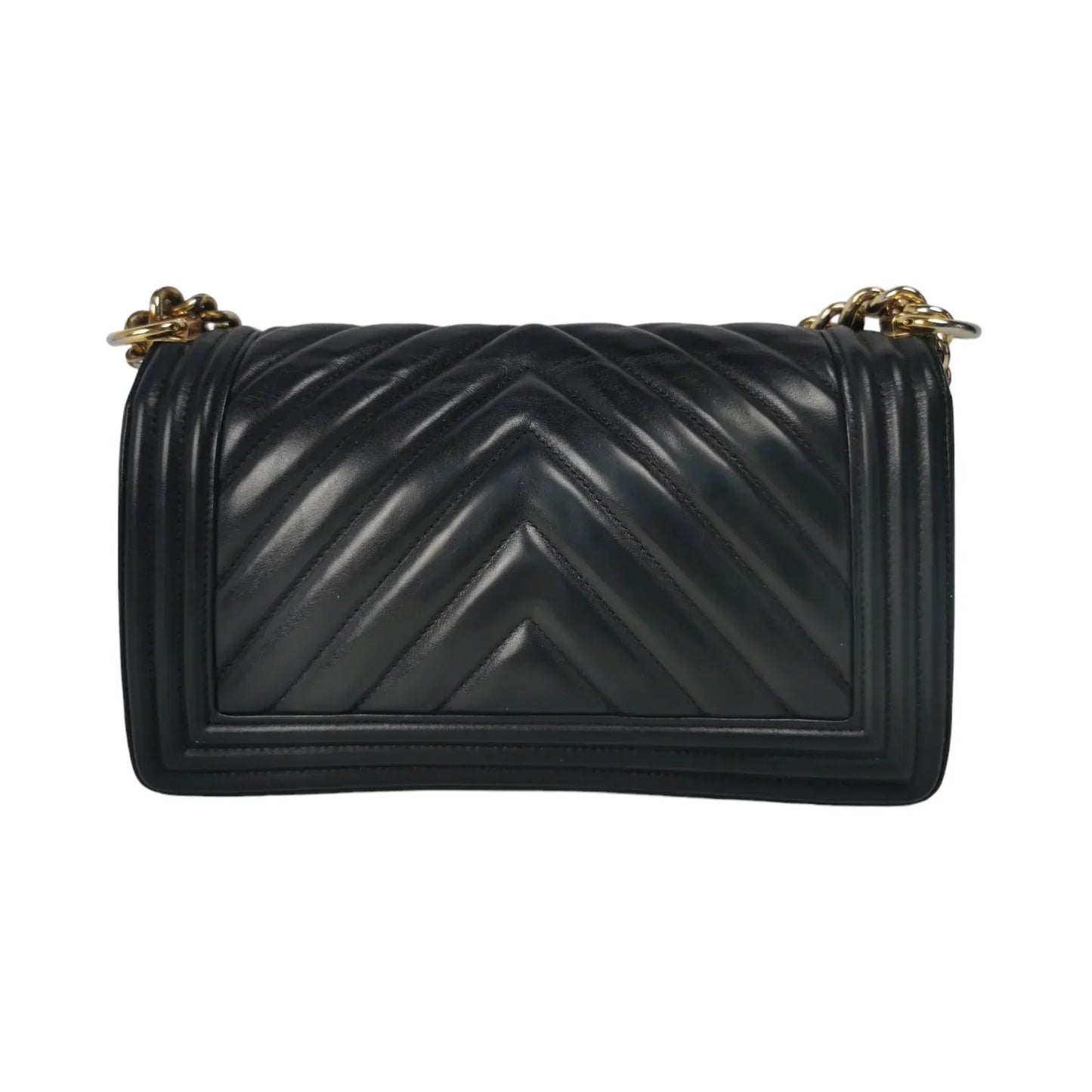 Chanel Boy Medium Black Chevron Lambskin Gold