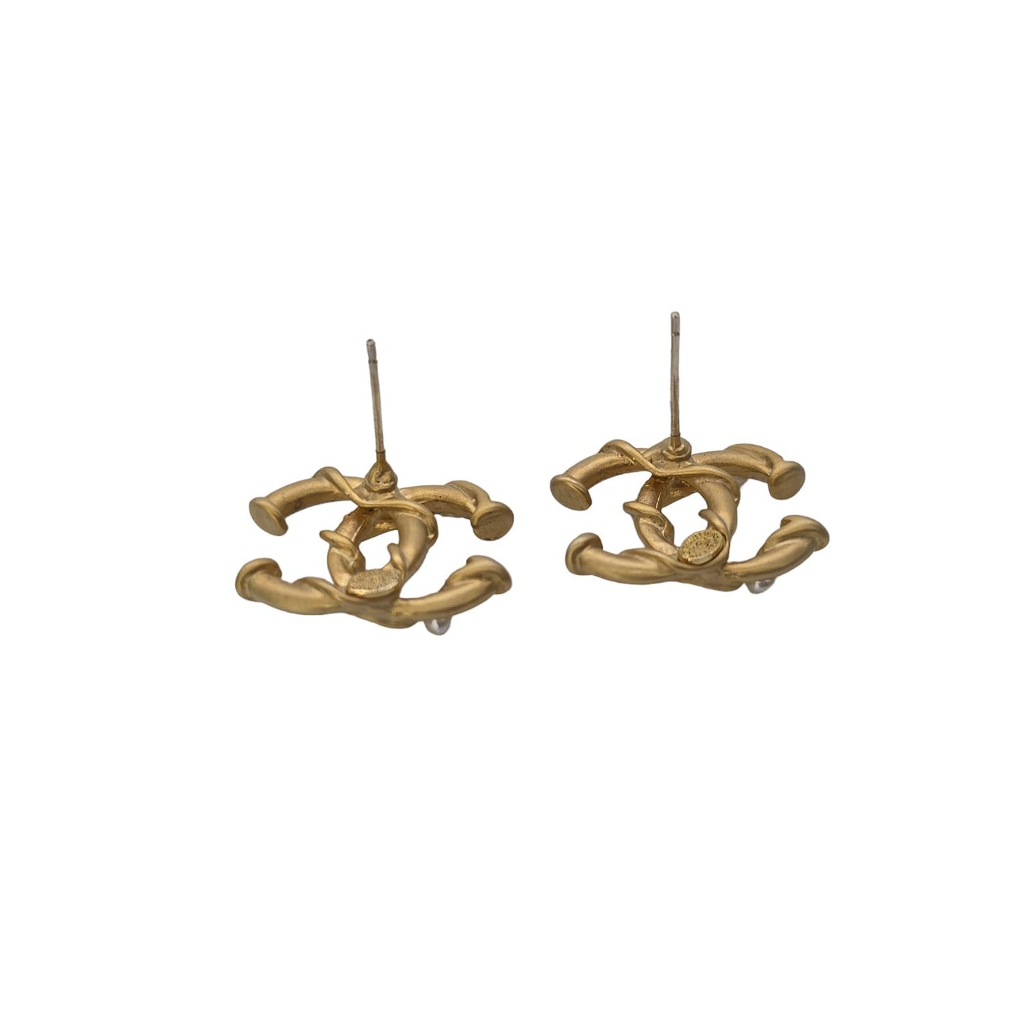 Chanel CC Faux Pearl Stud Earrings