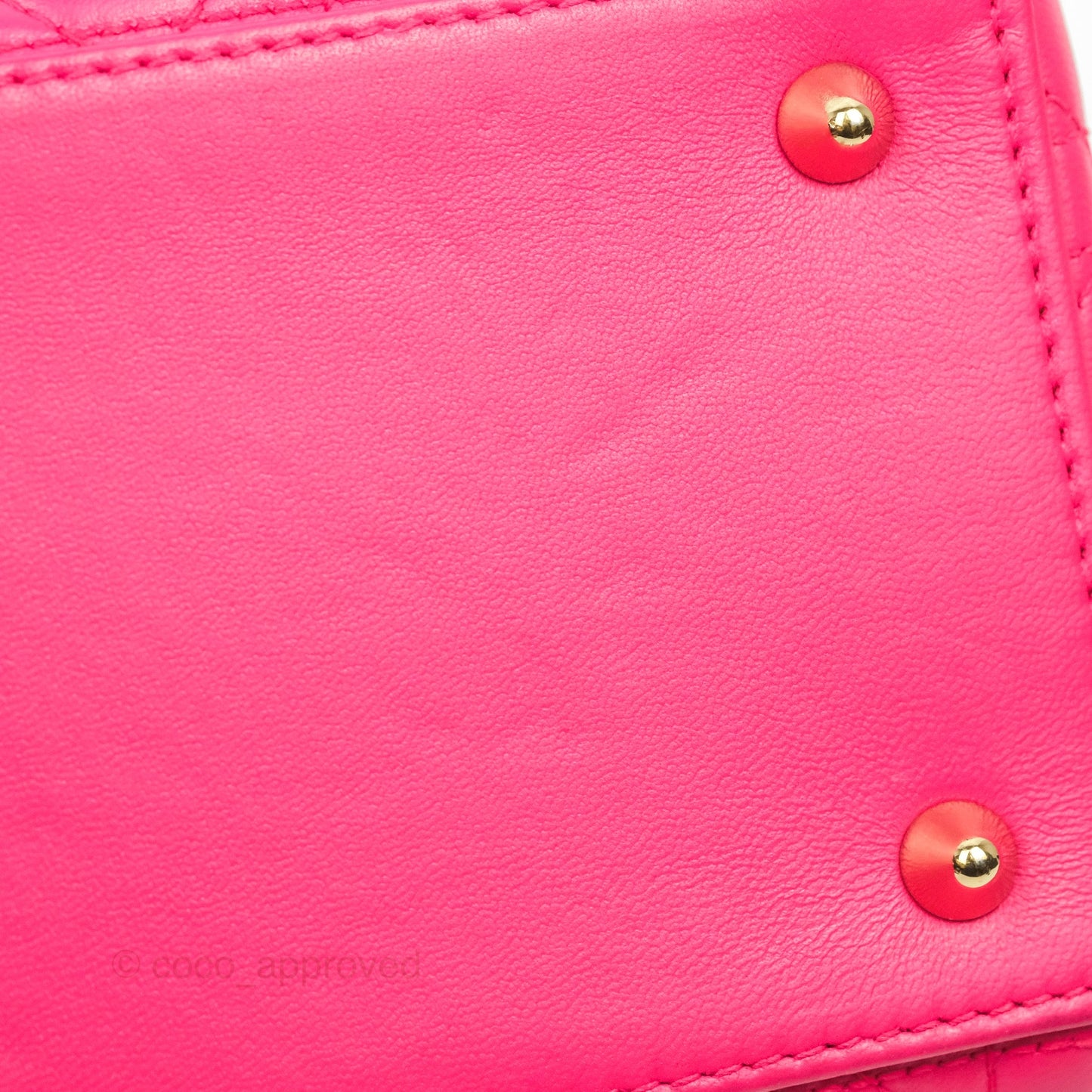 Christian Dior Lady Dior Medium Fuschia Pink Lambskin Gold Hardware