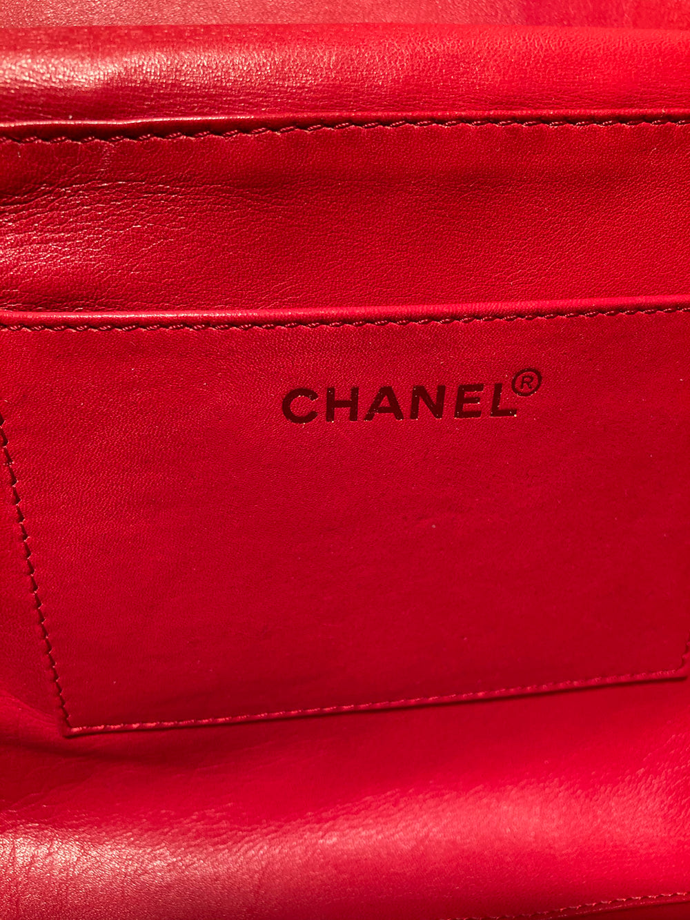 Chanel Red Wicker Classic Flap Shoulder Bag