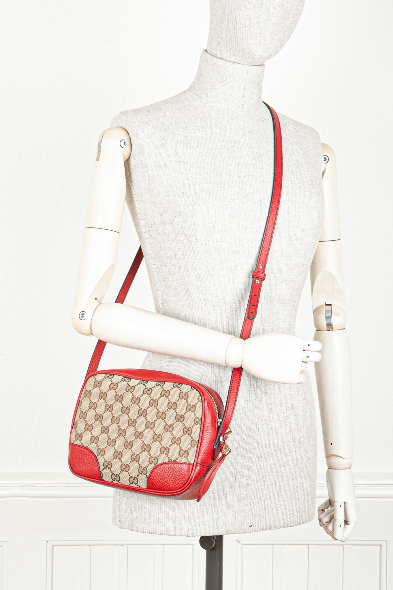 GUCCI Bree Disco Bag Canvas Red