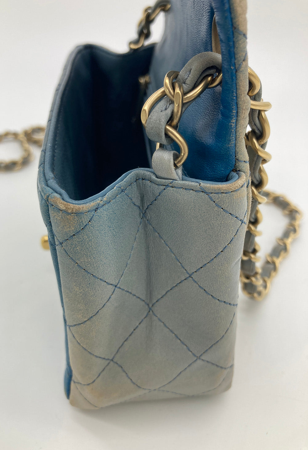 Chanel Blue Degrade Mini Square Classic Flap