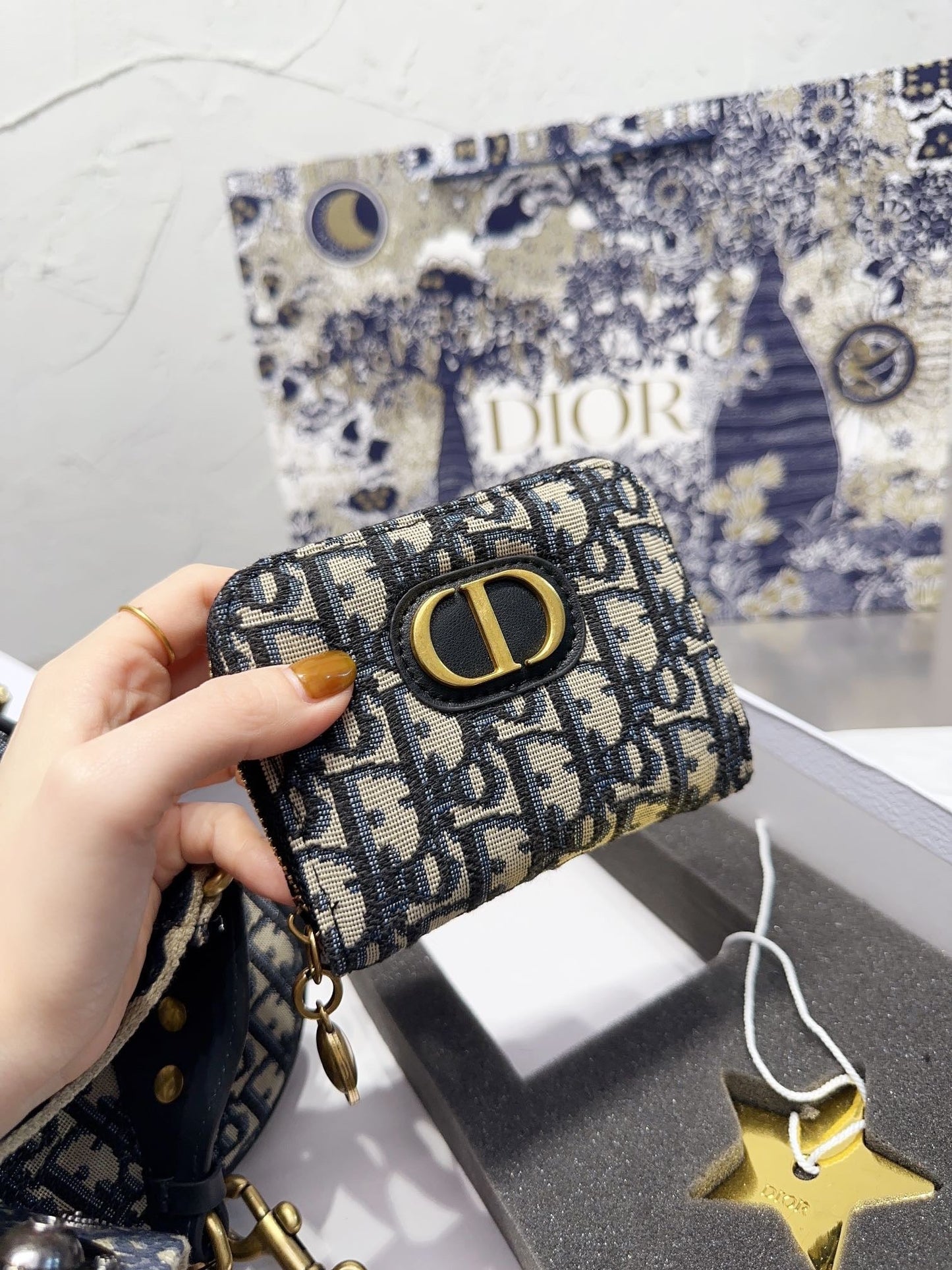 DR258 Small Dior Book Tote / 10.2 x 8.5 x 5.5 inches (Including the Wallet)