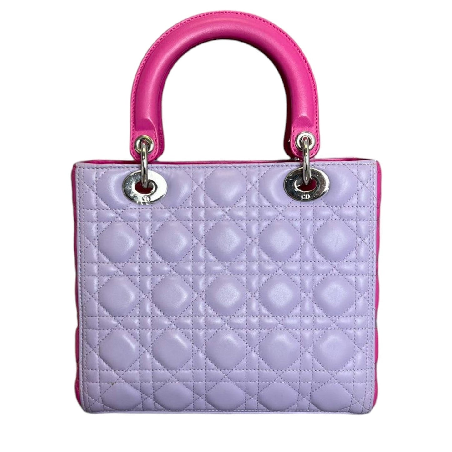 Bi-Color Lady Dior Medium Lambskin Purple Pink SHW