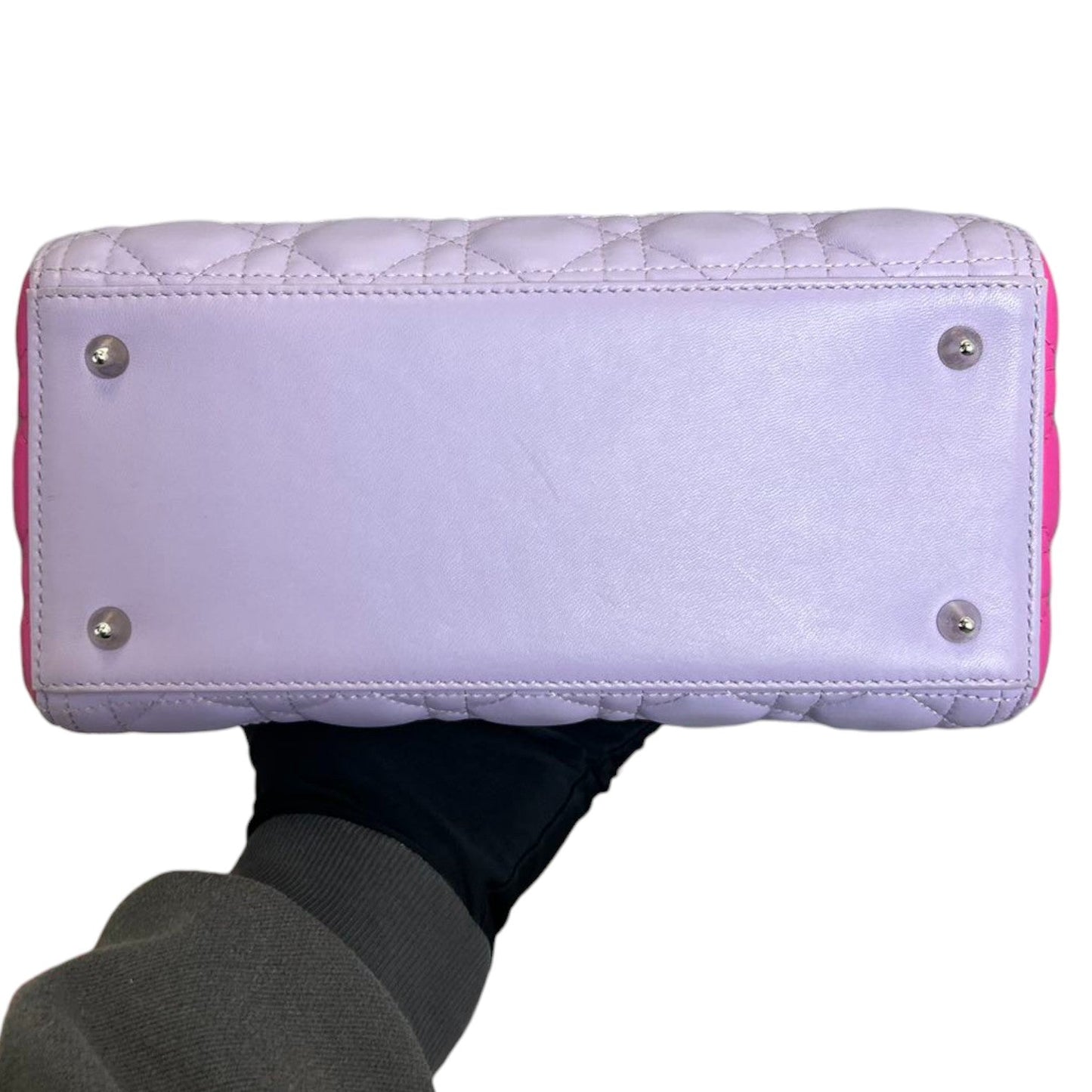 Bi-Color Lady Dior Medium Lambskin Purple Pink SHW