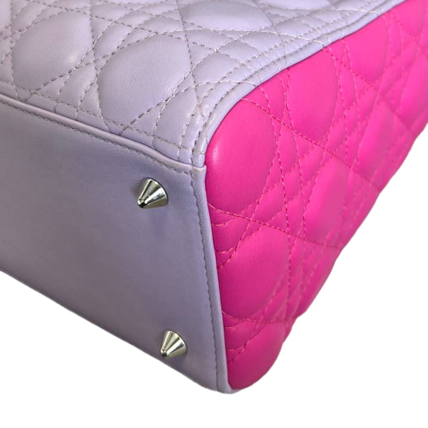 Bi-Color Lady Dior Medium Lambskin Purple Pink SHW