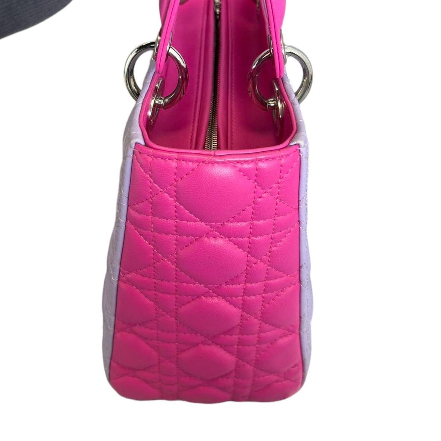 Bi-Color Lady Dior Medium Lambskin Purple Pink SHW