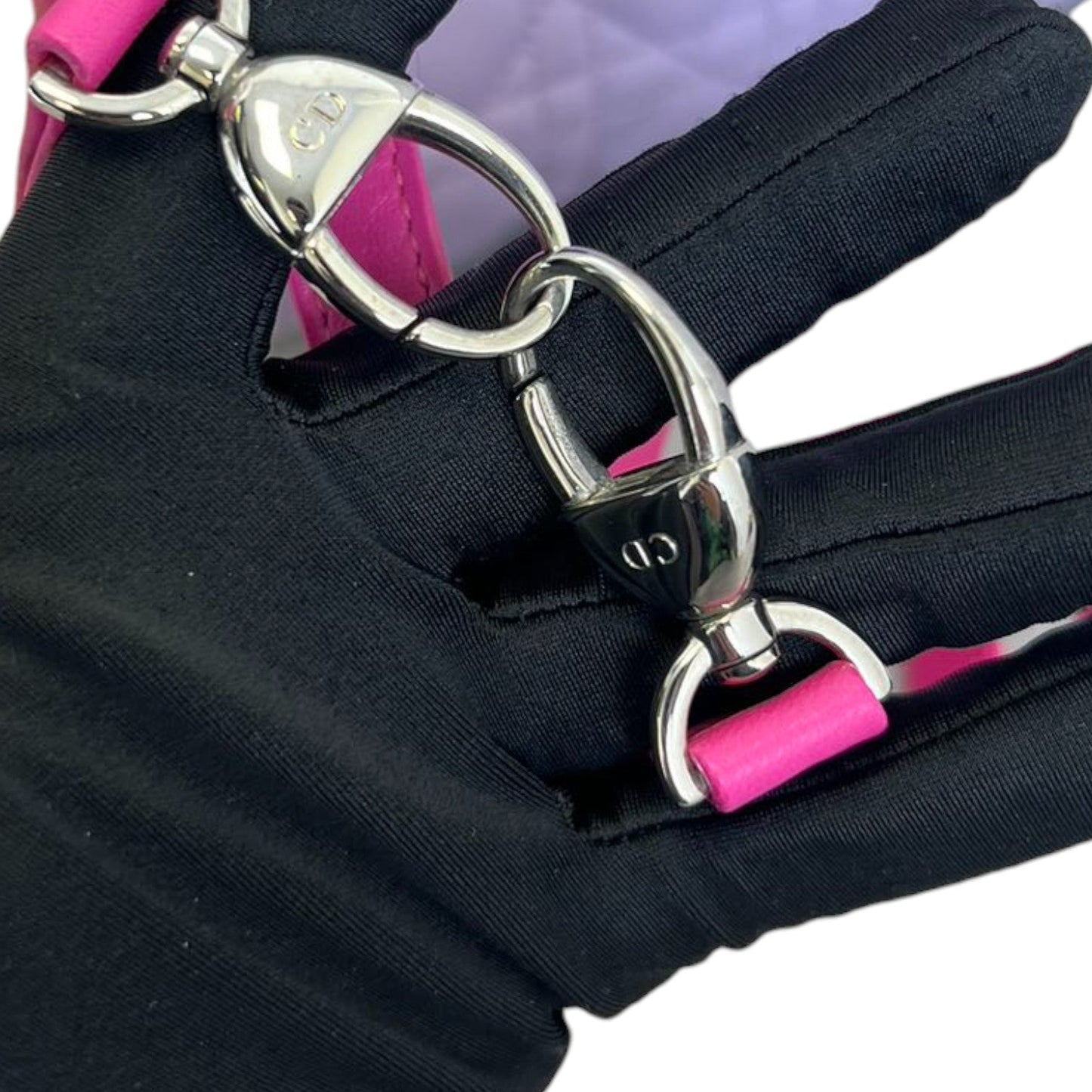 Bi-Color Lady Dior Medium Lambskin Purple Pink SHW