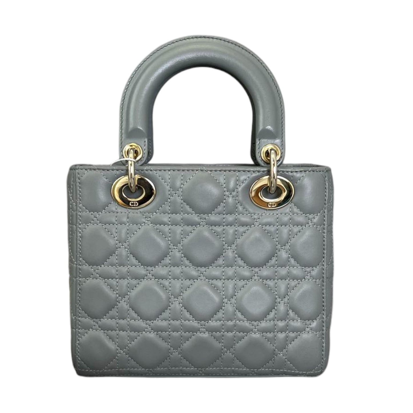 ABC Lady Dior Small Lambskin Leather Grey GHW