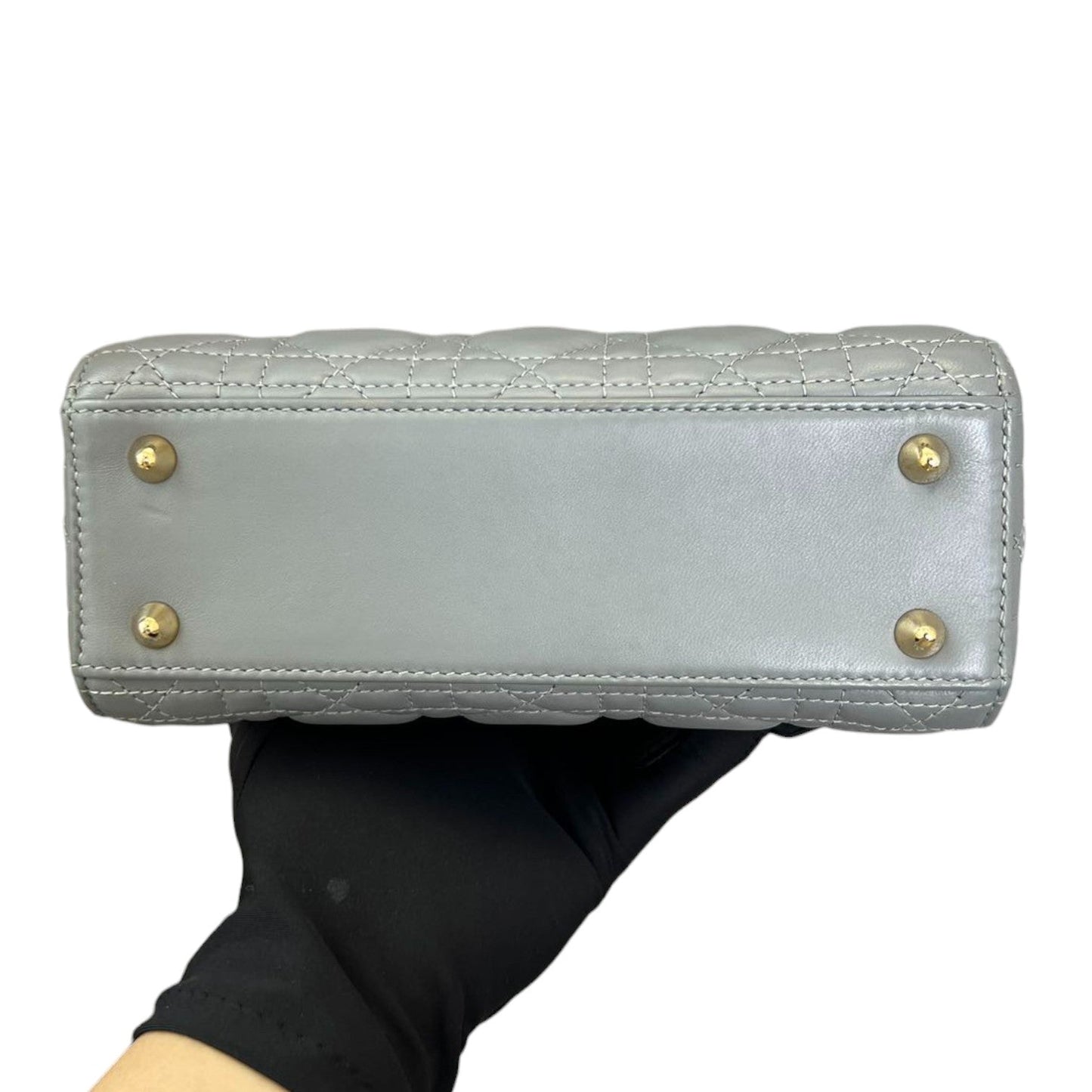 ABC Lady Dior Small Lambskin Leather Grey GHW