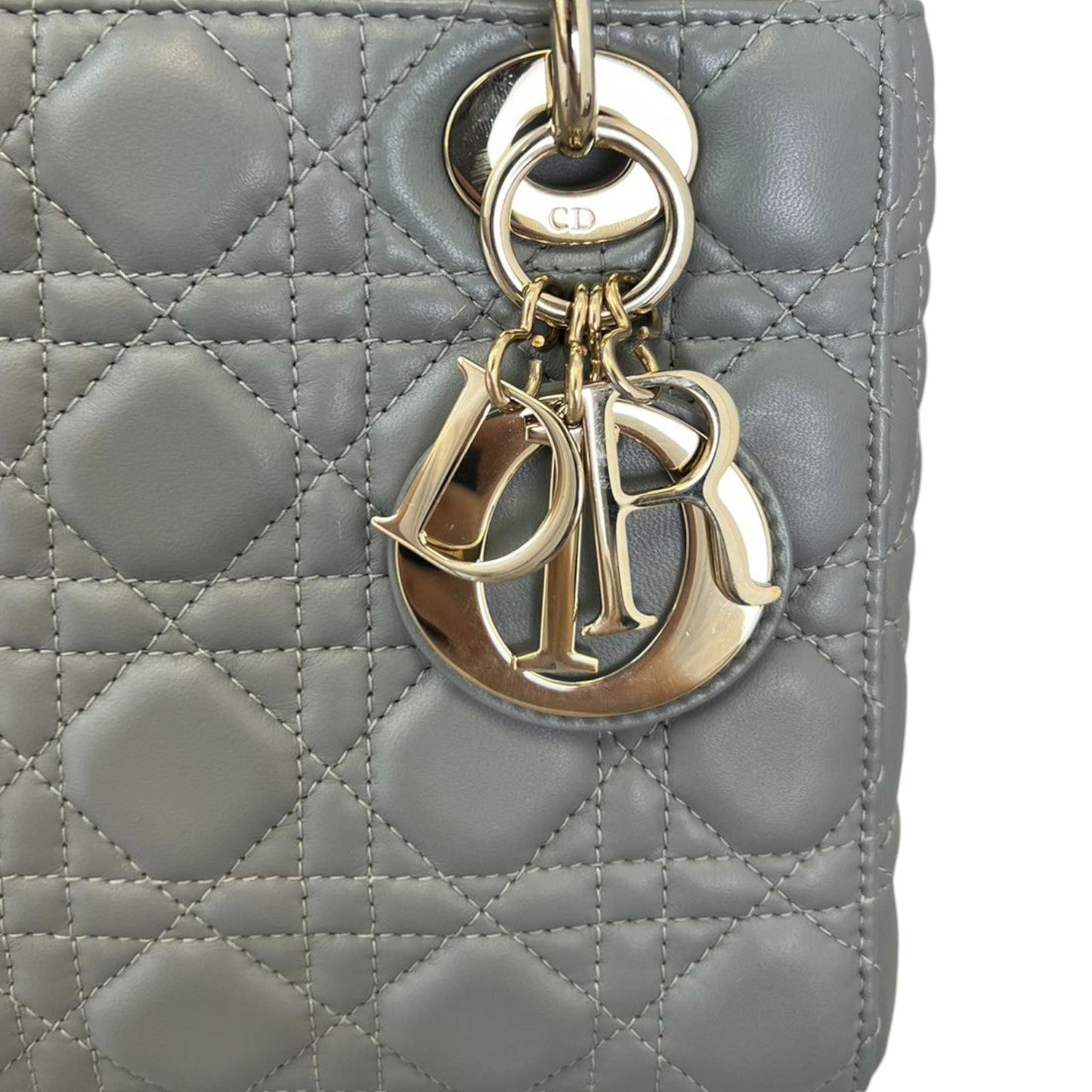 ABC Lady Dior Small Lambskin Leather Grey GHW