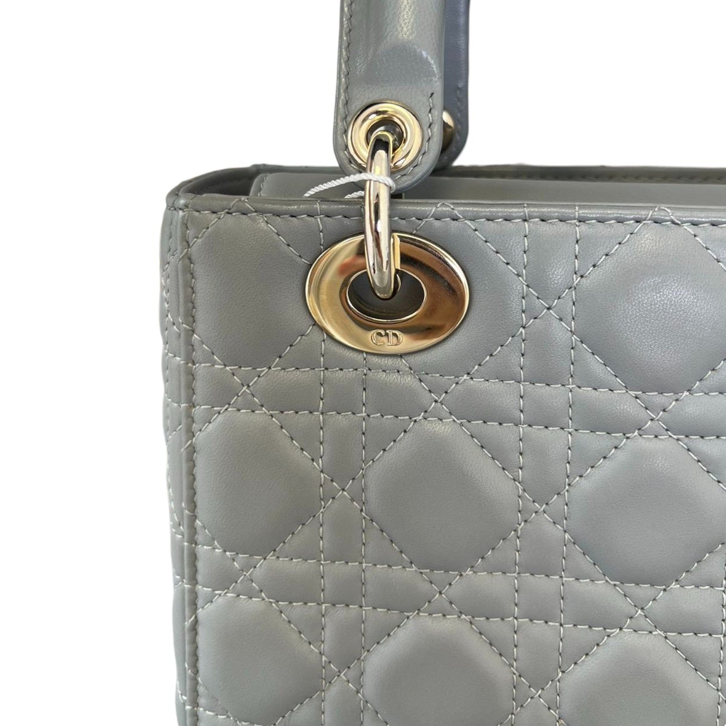 ABC Lady Dior Small Lambskin Leather Grey GHW