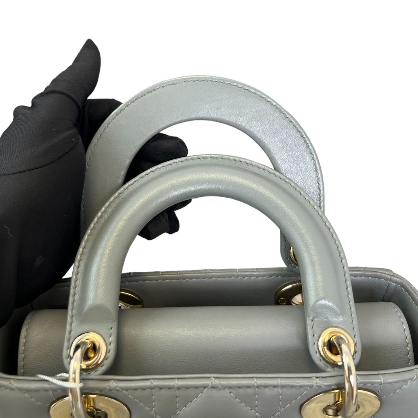 ABC Lady Dior Small Lambskin Leather Grey GHW