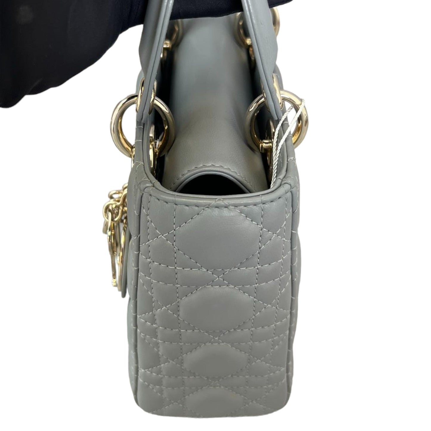 ABC Lady Dior Small Lambskin Leather Grey GHW