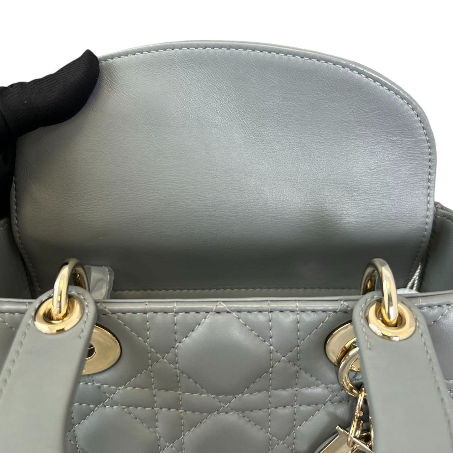 ABC Lady Dior Small Lambskin Leather Grey GHW