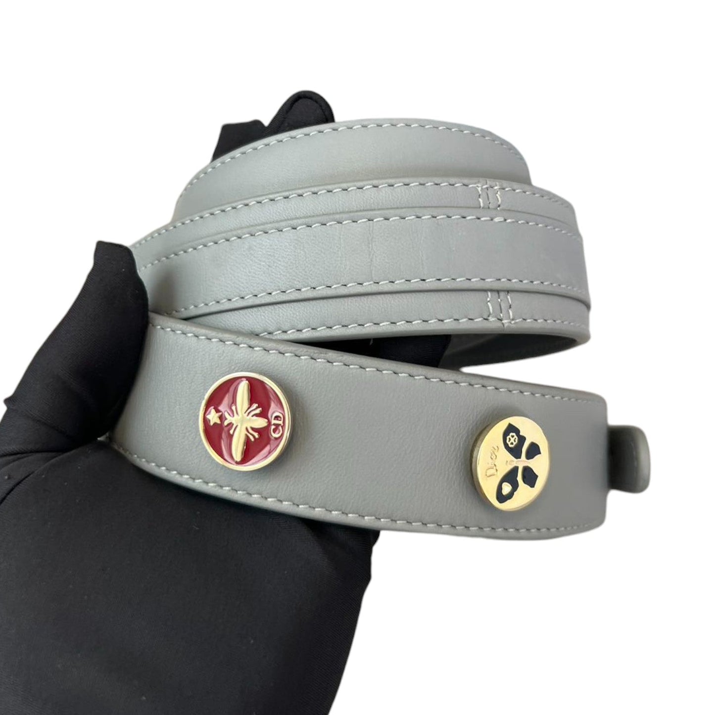 ABC Lady Dior Small Lambskin Leather Grey GHW