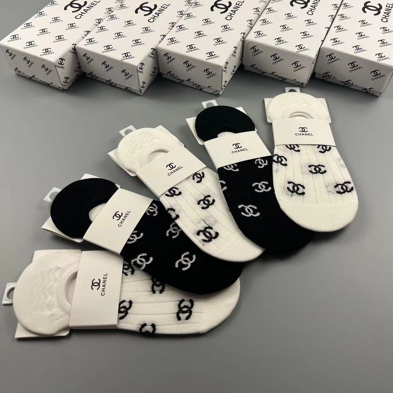 CHANEL LOW-CUT SOCKS 189533 (1 BOX)