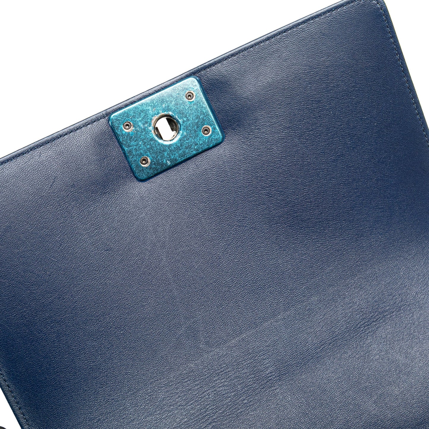 Blue Chanel Medium Lambskin Boy Flap Crossbody Bag