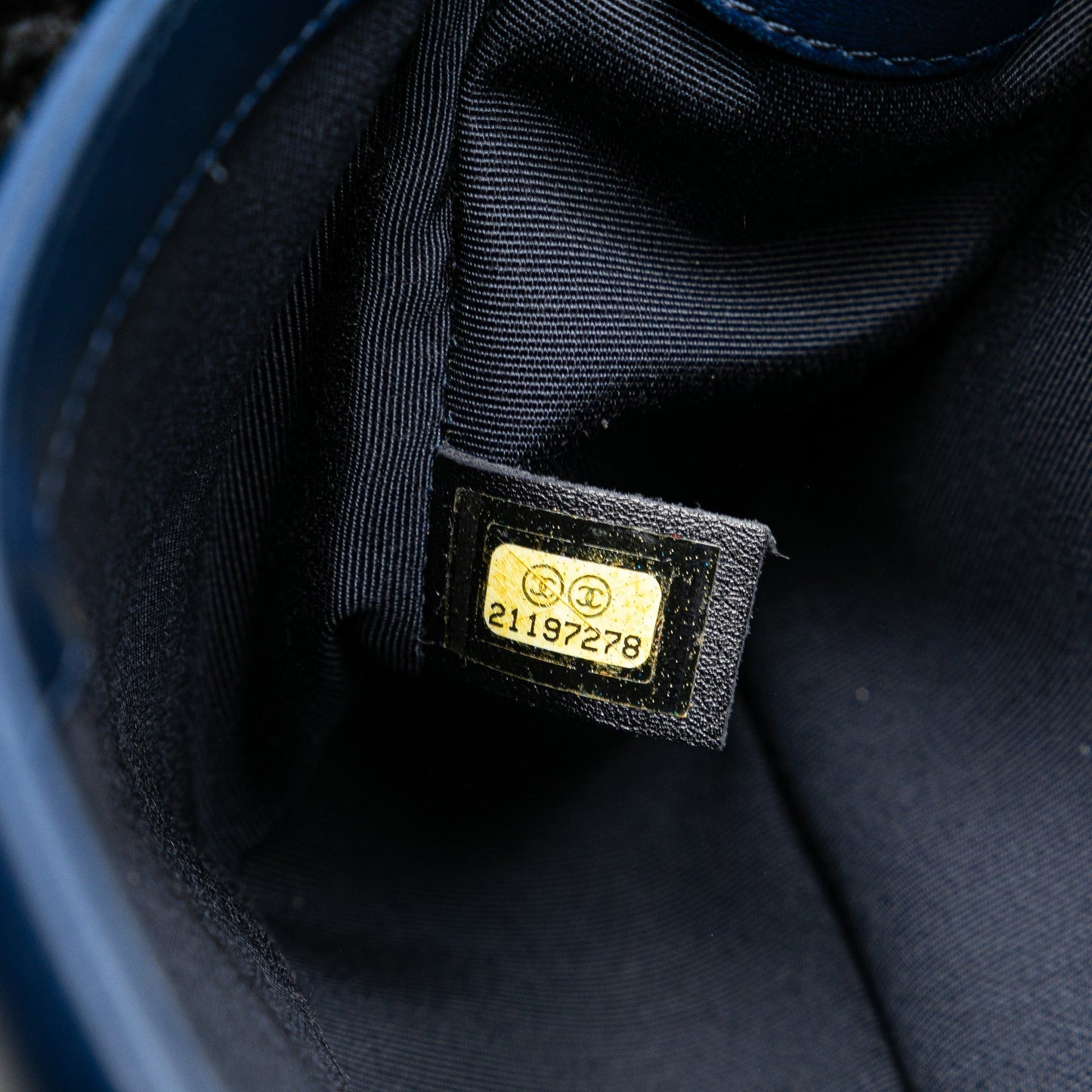 Blue Chanel Medium Lambskin Boy Flap Crossbody Bag